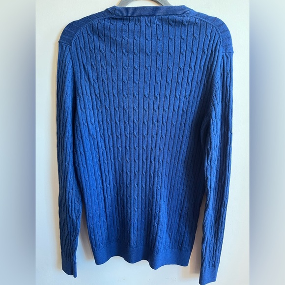 Massimo Dutti Cotton-wool Cobalt Blue Cable Knit Sweater - Picture 7 of 7
